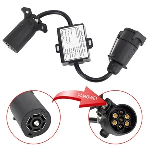 USA To EU Trailer Light Converter 7-Pole RV Blade <strong>Socket</strong> To 7-<strong>Pin</strong> Round Plug European Trailer Plug - Product Image 3