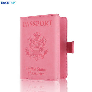Best Design Rose Gold Travel Passport Cover Button Closure PU Leather <strong>Ticket</strong> <strong>Holder</strong> - Product Image 3