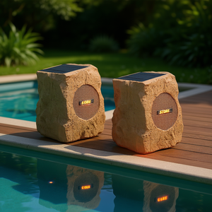 Enceintes de jardin solaires Bluetooth étanches S Core Outdoor Rock (2 pièces) avec lumières RGB - Product Image 2