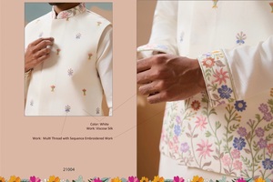 Pyjama Kurta pour hommes de qualité supérieure avec Koti en soie de viscose pour un usage décontracté et traditionnel d'Inde - Product Image 3