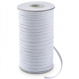 Bande élastique plate de 6 mm (1/4 pouce), cordon tressé tricoté très extensible en bobine pour la couture, les projets d'artisanat et les loisirs créatifs, 100 yards - Product Image 1