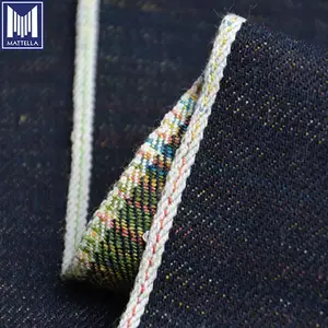 Regenbogen bunte Süßigkeiten Schuss Seil gefärbt 12 Unzen japanischen Stil 100% Baumwolle Slubby Raw Web kante Denim Jeans Stoff für Herren Jeans
