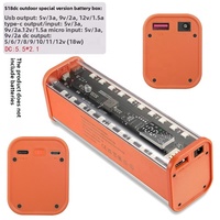 Boîtier de batterie externe transparent à tension réglable DC5-12V, charge rapide, boîte de batterie 18650, interface Type-C, sortie 22,5W, ultra-mince