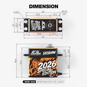 Agfrc Sa75bumw 62Kg Brushless Rc เซอร์โวมอเตอร์ 0.092 วินาทีความเร็วสูงเกียร์โลหะเต็มรูปแบบตั้งโปรแกรมได้อัจฉริยะสำหรับยานพาหนะ Rc - Product Image 4