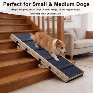 <span class=keywords><strong>Rampe</strong></span> d'accès réglable <span class=keywords><strong>pour</strong></span> <span class=keywords><strong>chien</strong></span> - 36x14 pouces, design pliable antidérapant, surface de tapis sécurisée <span class=keywords><strong>pour</strong></span> chiens de petite/moyenne taille, utilisation intérieure à domicile - Product Image 3