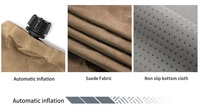 Matelas de voiture auto-gonflant compact, portable, imperméable et de haute qualité en TPU |   Base antidérapante en micro-suède, usage 4 saisons, 1-2