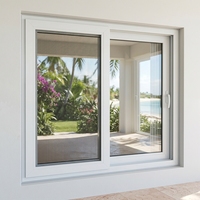 Fenêtre coulissante UPVC résistante aux ouragans, double vitrage, avec moustiquaire, 37x38, blanche, style américain, pour les Bahamas