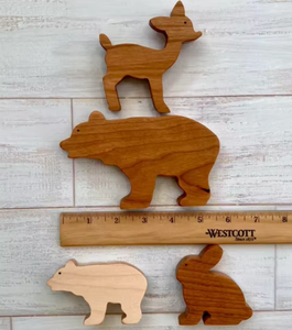 Ahşap hayvanlar oyuncaklar Woodlland hayvan Montessori oyuncaklar Moose tilki ayı baykuş geyik kuş - Product Image 3