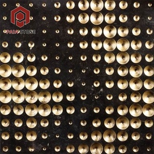 Hotel interior 3D Cnc tallado piedra caliza blanca Oro Negro decoración de pared azulejos mármol - Product Image 2