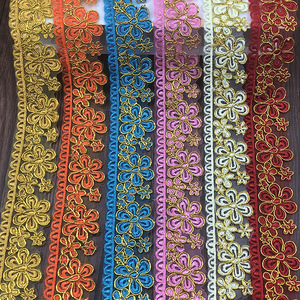 10Yard Pita Bordir Polos Ramah Lingkungan 100% Poliester, Bahan Kerajinan Tangan Jahit DIY untuk Pakaian - Product Image 1