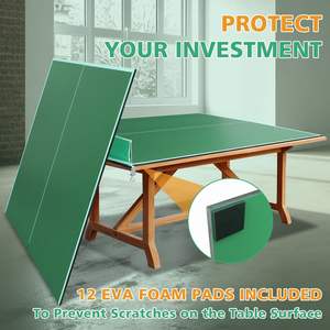 Table de ping-pong pliable verte Db 8 pieds, table de tennis de table d'intérieur en MDF de 25 mm avec filet, équipement sportif portable - Product Image 6