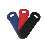 Sac isotherme personnalisé en néoprène pour bouteille de vin 750 ml, bleu, à manchon unique, en tissu épais
