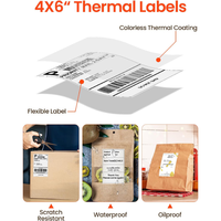 Étiquettes d'expédition thermiques directes imperméables 4x6, autocollantes, avec code-barres, pour la logistique des colis, imprimante thermique FBA