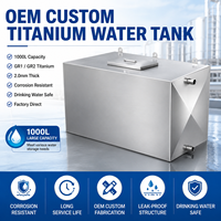Tanque de Agua de Titanio Personalizado de 1000L GR1 GR2, 2.0mm de Espesor, Resistente a la Corrosión, Almacenamiento de Agua Potable, Mecanizado CNC OEM