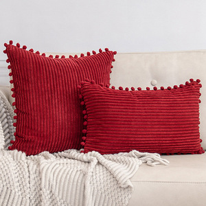 Áo gối nhung gân có họa tiết chắp vá, trang trí nhà phong cách nông trại, vỏ gối trang trí phong cách boho cho ghế sofa, giường, phòng khách - Product Image 3