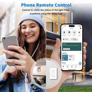 Enchufe atenuador estándar de EE. UU. con control remoto, interruptor atenuador compatible con <span class=keywords><strong>Alexa</strong></span>, para luces LED/CFL regulables e incandescentes/halógenas - Product Image 6