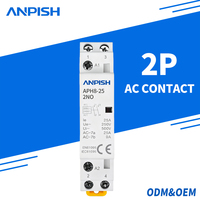 Contacteur AC modulaire domestique sur rail DIN 2P 20A 25A 2NO 2NC 1NO1NC 24V 110V 220V 230V 50/60Hz pour la commande d'éclairage intelligent des maisons et hôtels