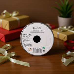 Nastro regalo Ilan 5 mm x 100 iarde argento metallizzato per confezioni - Product Image 2