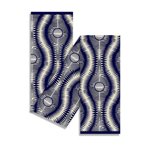 Tissu En Soie Africaine Et Motif Tissus Africains Broderie Tissu Vêtements Africains Couple Attire Tissu En Soie Africain <span class=keywords><strong>Bleu</strong></span> Noir - Product Image 3