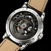 Montres automatiques squelette pour hommes d'affaires avec tourbillon, boîtier en acier inoxydable, conception d'usine et personnalisation par lots, pour marque privée
