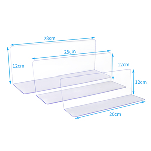 Rõ ràng Acrylic Kệ ngăn PVC đẩy dây bán lẻ Closet <span class=keywords><strong>Organizer</strong></span> lưu trữ cho kho bán lẻ rõ ràng nhựa lưu trữ - Product Image 2