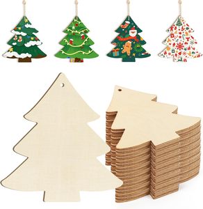 Custom Wooden Christmas <b>Tree</b> <b>Ornaments</b> DIY Paint Decoration Holiday Gift Set Personalized Logo Hanging Pendant Natural Handmade - Product Image 1
