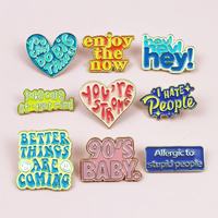 15 Styles Drôle Métal Émail Broche Chapeau Pins 90's Bébé Personnalisé Motivation Revers Badges Sarcasme Citations Hate Casting Souvenir