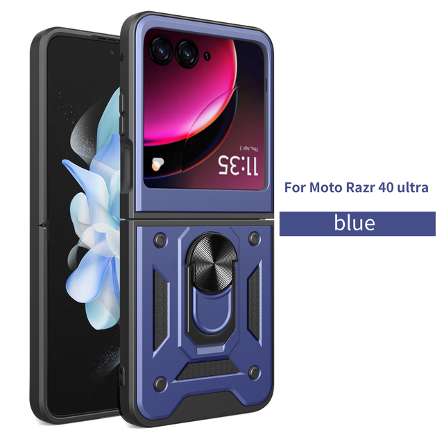 Shockproof Cell Phone Cover for motorola Razr 40 ultra With Magnetic Ring Holder Hard PC Phone case