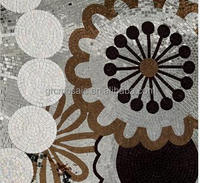 Foshan abstrait vigne Design verre mosaïque murale arbre de vie Art peinture mosaïque décoration murale brillant feuille d'argent carreaux coupés à la main