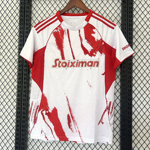 เสื้อฟุตบอลฤดูร้อนพิมพ์ลายออกแบบเอง 2025/26 โอลิมปิกาโกส ปีราเอุส ชุดเหย้า ชุดเยือน คอกลม แห้งเร็ว แขนสั้น โพลีเอสเตอร์ - Product Image 1