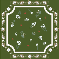 Tapis en néoprène floral Sauge pour le mahjong américain, antidérapant, avec motif élégant de pavot bleu et de vigne, idéal pour les fêtes à domicile