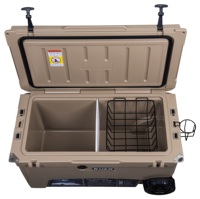 Refroidisseur de glace rigide pour camping en plein air Glacière Portable avec roues
