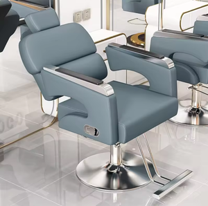 Modern Black <b>Leather</b> Hairdressing Chair Recliner Chair Large Hydraulic Pump Barber Chair Hair Cutting Chair Salon Furniture - Product Image 4