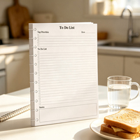 Bloc-notes personnalisé imprimé pour liste de tâches quotidiennes, planificateur, recharge de feuilles mobiles, espace de notes pour tri prioritaire, organisateur de travail
