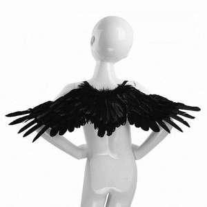 Piuma Per Le Danze di Halloween Bianco e Nero <span class=keywords><strong>Angelo</strong></span> <span class=keywords><strong>Ali</strong></span> di Spettacoli Teatrali di Travestimento costume di Carnevale - Product Image 2
