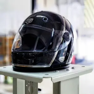 OEM ODM personalizado fibra de carbono impresión Motor ciclo casco montar ABS motocicleta casco de cara completa