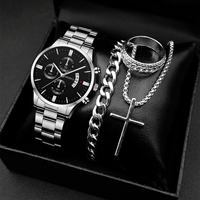 LP15 Ensemble Combiné Transfrontalier pour la Vente en Gros, Montres Classiques Populaires pour Hommes avec Bracelet en Alliage de Zinc et Cadran Calendrier