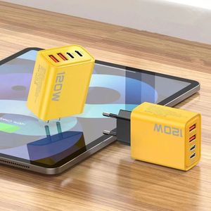 120w Double <b>Usb</b> + Type <b>C</b> Phone Charger 4 in 1 <b>USB</b> Wall Charger Pd Quick Charging <b>Usb</b> Type <b>C</b> Charger <b>Adapter</b> - Product Image 1