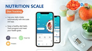 Transtek 5 kg 스마트 전자 디지털 주방 스케일 블루투스 연결을위한 흰색 유리 LCD 디스플레이 영양 스케일 1g B - Product Image 4