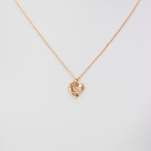 Collier pendentif simple de luxe pour femme, cadeau de fiançailles, cœur sous vide, or 14 carats, 3 griffes, 1ct 2ct 3ct, pendentif en moissanite taille cœur - Product Image 2