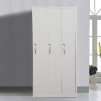 Casier à trois portes, salle de bain, salle de sport, dortoir étudiant, armoire à vêtements avec serrure, rangement en acier suspendu