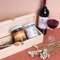 Boîte à vin en pin massif peinte Creative Deco, 1 bouteille, luxe, écologique, rangement cadeau, logo personnalisé, Noël, Long River Wood