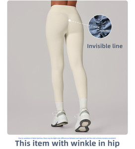 Cnshell Legging de sport taille haute, coupe ajustée aux chevilles, avec entrejambe invisible et effet anti-plis aux hanches, confortable, extensible, séchage rapide, pour le yoga et les activités sportives - Product Image 3