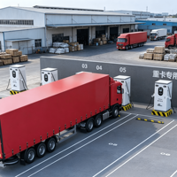 Station de recharge pour véhicules électriques 120 kW à contrôle centralisé avec statistiques de données cloud pour les flottes de véhicules logistiques