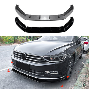 Volkswagen Passat B8.5 Front Bumper Lip 2020-2023 Piano Black Carbon Fiber Texture ABS Material - Product Image 5