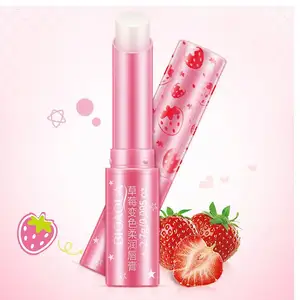 Private label BIOAQUA Strawberry extract soft color cute lip balm