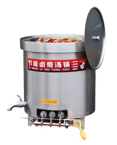 Machine à marmites à nouilles marmite industrielle chauffée au gaz soupe de maïs digesteur d'aliments aux arachides haricots de cuisson gaz rond Type 50