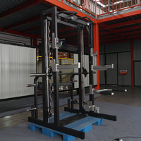 Système de rack hybride Smith Machine et Squat Rack K1907 - Utilisation commerciale Capacité de 245 kg Construction en acier Q235