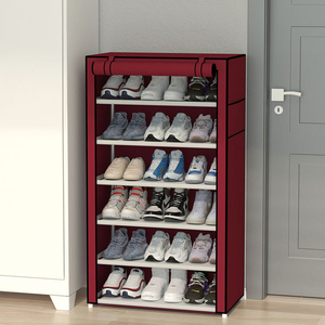Armoire de rangement en tissu non tissé personnalisée, multi-niveaux, anti-poussière, pour chaussures, facile à assembler - Product Image 1
