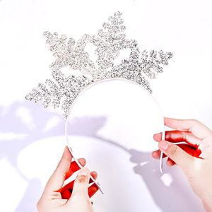 2026 Fashion Christmas Hair Accessories <b>Sweet</b> Glitter Crown Tiara Headband for Kids Girls Fabric <b>Plastic</b> One Size Fits All - Product Image 3